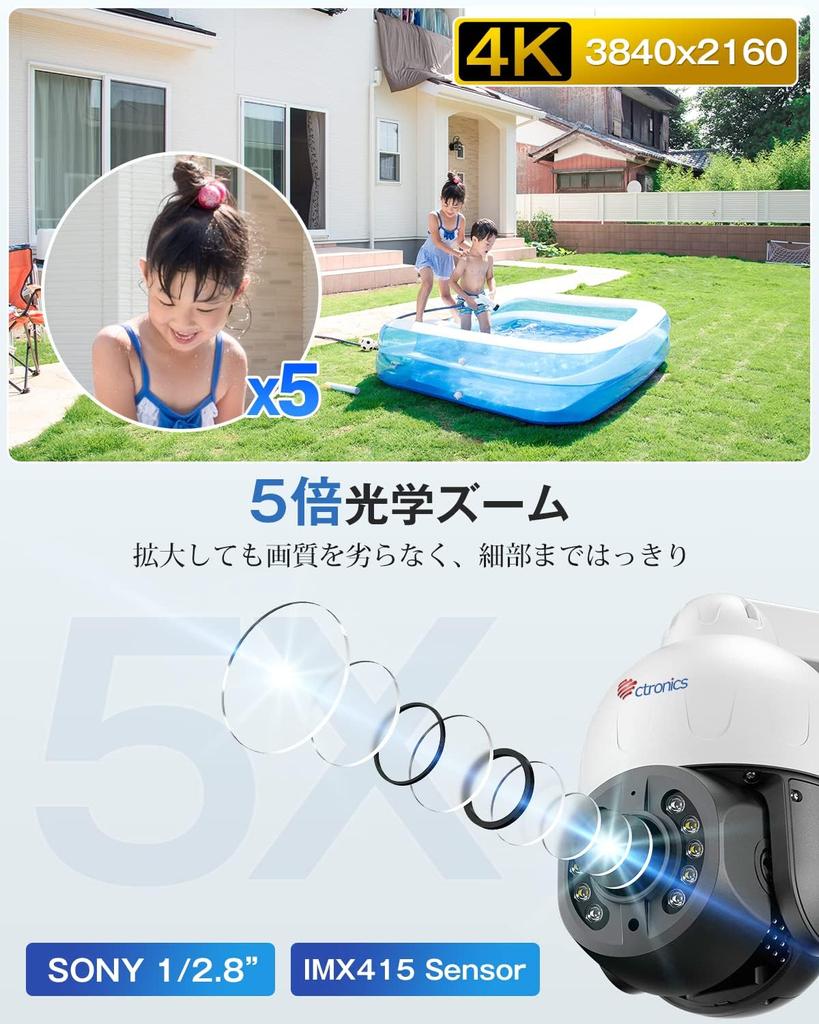 Оптическая система безопасности Ctronics Security 8 5G Ночной режим Цветное видеонаблюдение AI Tracking Звук и свет Предустановка AP Карта памяти MicroSD Удаленное управление Семейный доступ Сигнализация