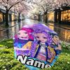 Custom Name Personalized KPop Demon Hunters Print Umbrella, Auto Open Close, 8‑Rib Sturdy Frame, Commute Camping Hiking Use, Birthday Gift