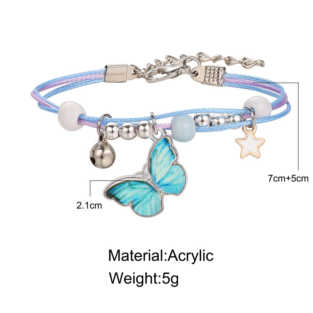 iF ME Корейский браслет для пар с бабочками, персонализированные многослойные браслеты, ювелирные аксессуары, подарок