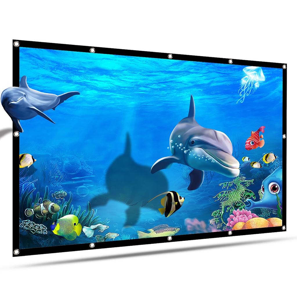 80-inch Portable HD Projector Screen 16 9 Projection Screen Foldable Thick Durable for Outdoor Home Theater
