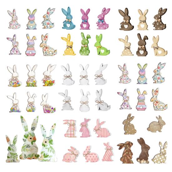 1 Набор Пасхальный Кролик Настольная Табличка Фермерский Рустикальный Декор Кролика Дом Офис Весна Пасхальный Праздник Вечеринка Центральное Украшение Стола