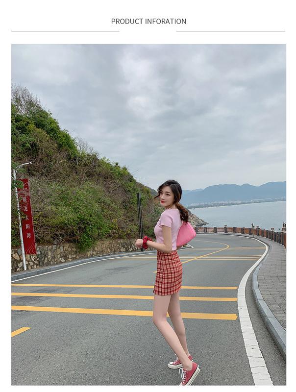 Womens Skirt Scione Safety Elastic Pants Lattice Short Skirt Split High Waist Was Thin Aline Skirt