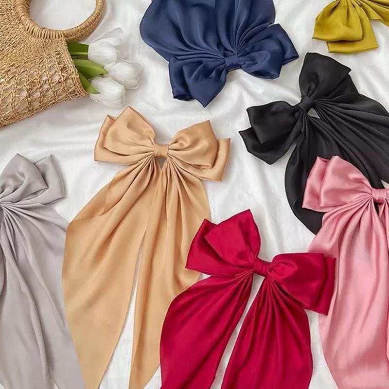 Корейская версия большой заколки-банта из ленты, винно-красного цвета, аксессуары для волос с бантом, весенний головной убор с цветком Чака