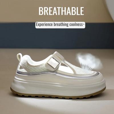 Женские летние туфли SYTK Muffin на толстой подошве, дышащие, низкие, повседневные, белые туфли