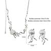 Jewelry Y2K Jellyfish Stud Earrings Women Crystal Necklace Transparent Pendant Korean Style Choker