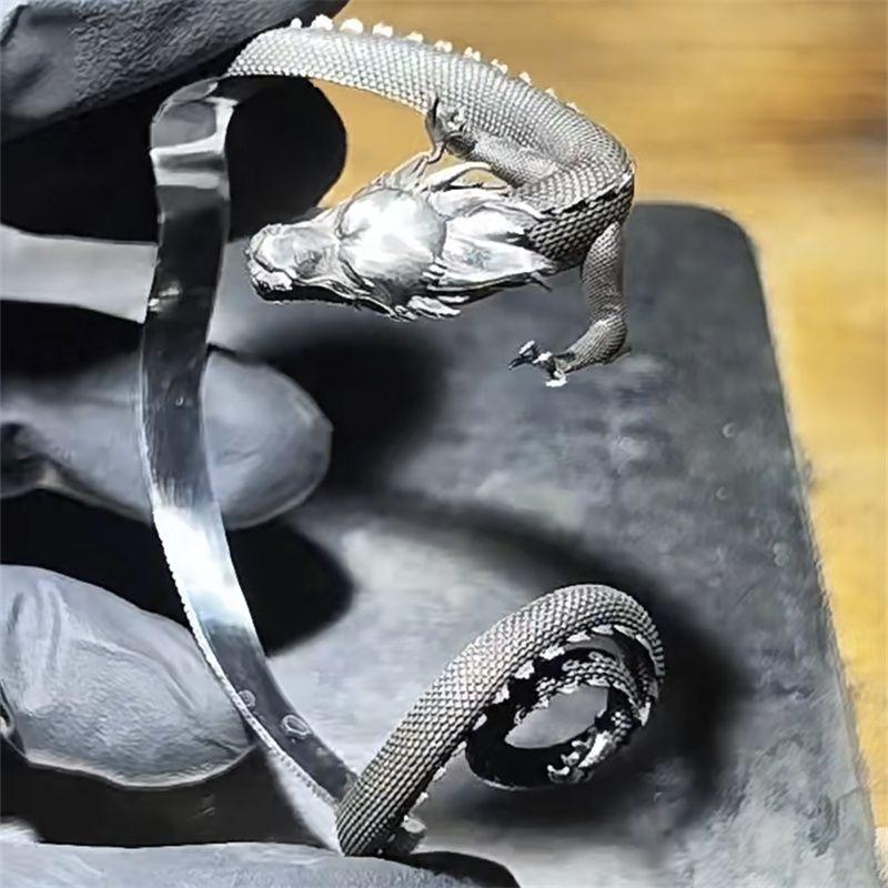 Браслет Ретро Личность Ниша Властный Высокий Смысл Зодиак Дракон Открывающийся Регулируемый Браслет