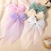 RAINBOW BOWS 1PCS Elegant Large Bow Ribbon Hair Clip Women Simple Satin Spring Clip Ponytail Bow Hairpin Girls Hair Accessories