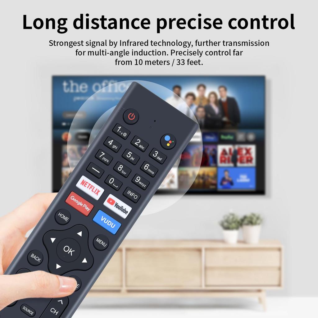 TV Remote Control for Sceptre with Voice Function Compatible with Android TV 280401010470 KT1946-HG
