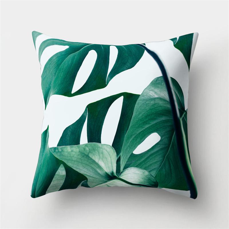 Green Tropical Plant Pillowcase Leaves Cushion Cover Sofa Lumbar Pillow Home Decor Pillowcase
