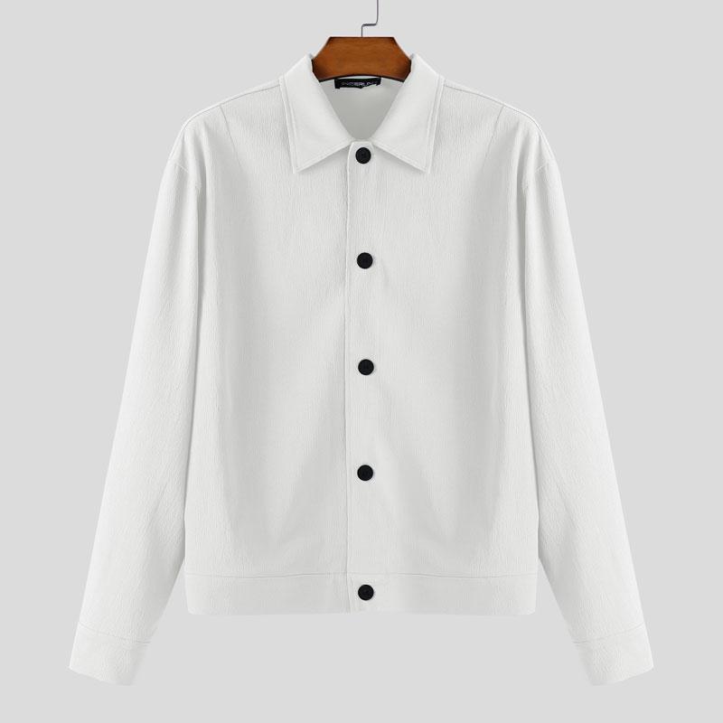 INCERUN Mens Oversized Long Sleeve Button Down Casual Loose Shirts