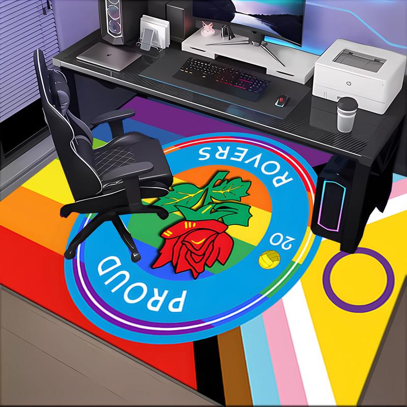 Футбольный клуб Rovers Crest Печатный офисный коврик Подушка для кресла Коврик для прихожей, Ковры для гостиной, спальни Рождественские подарки