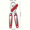Manual Can Opener with Safety Cover and Ergonomic Red Handle - Heavy-duty and Easy To Grip Kitchen Tool, Perfect Gift for Christmas