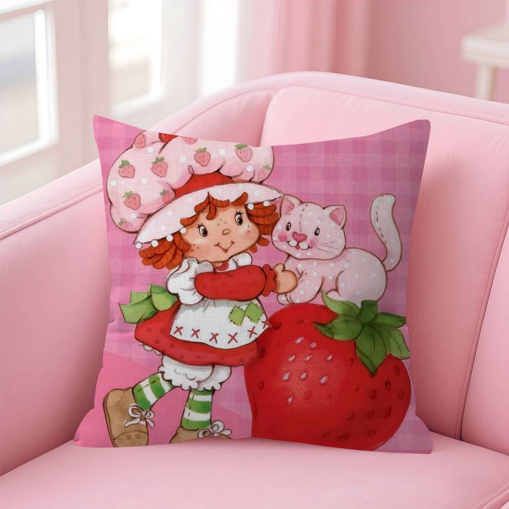 Cute Role Strawberry ShortcakeCartoon Cushion Cover Pillow Cover Decor Pillowcase Printed Cushion Case for Couch