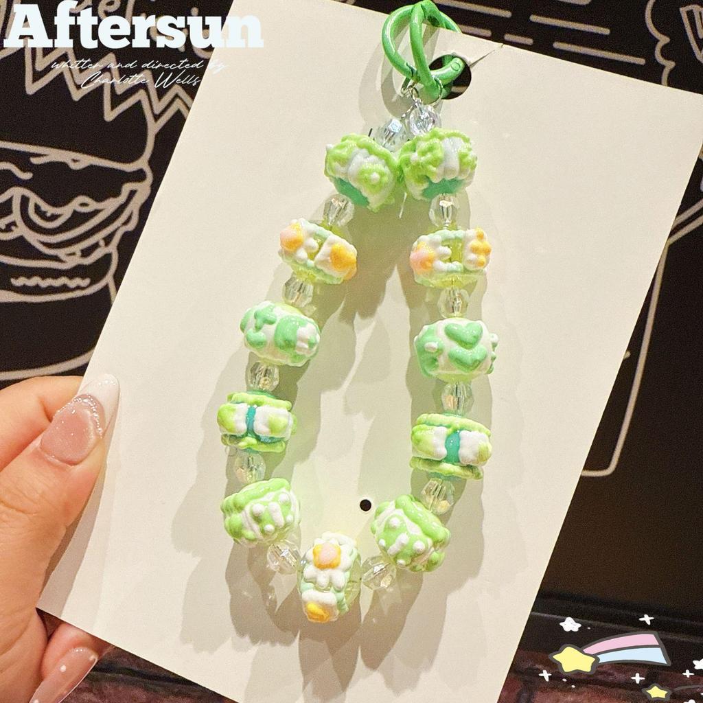 Расписанный вручную бисерный шнурок для телефона и брелок-шарм