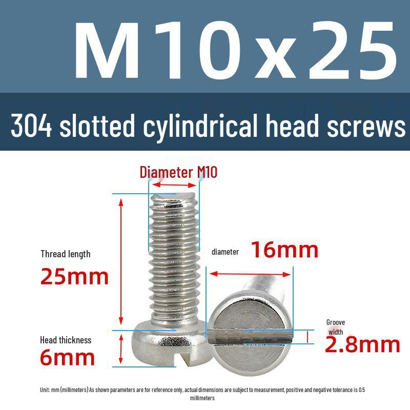 Yigu 304 Stainless Steel Slotted Pan Head Screws M1.6-M10