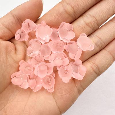 10 шт. милые прозрачные красочные медвежьи бусины из смолы, аксессуары для рукоделия, браслет, ожерелье, серьги, детские украшения для волос, изготовление материалов ручной работы