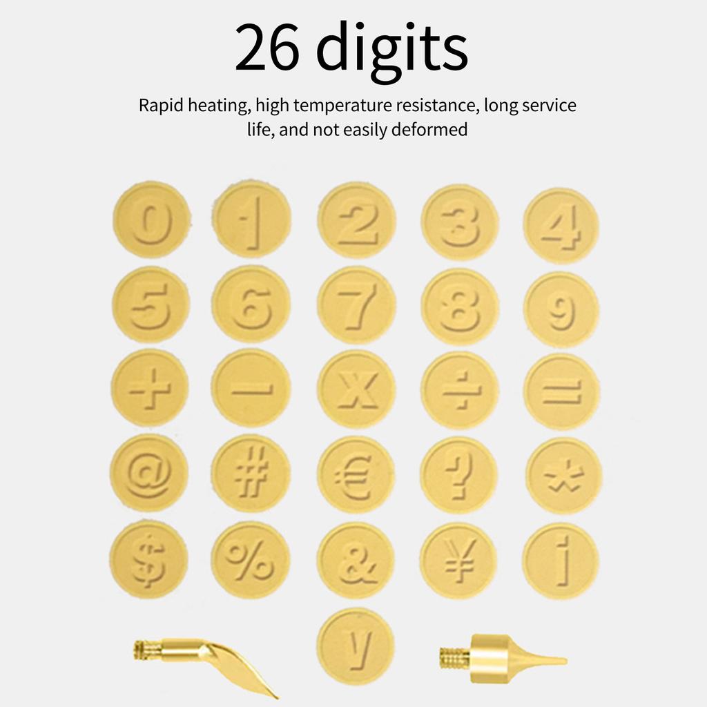 Набор для выжигания по дереву / резьбы по дереву из 28 предметов, паяльник с буквами, DIY-инструменты, шаблон алфавита и цифры для тиснения и резьбы по дереву