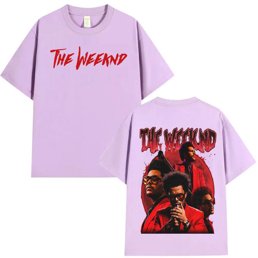 Поп-певец Артист The Weeknd Двусторонний Принт Футболка Мужская Одежда Футболка Эстетичная Хлопковая Футболка С Коротким Рукавом Свободная Уютная Футболка