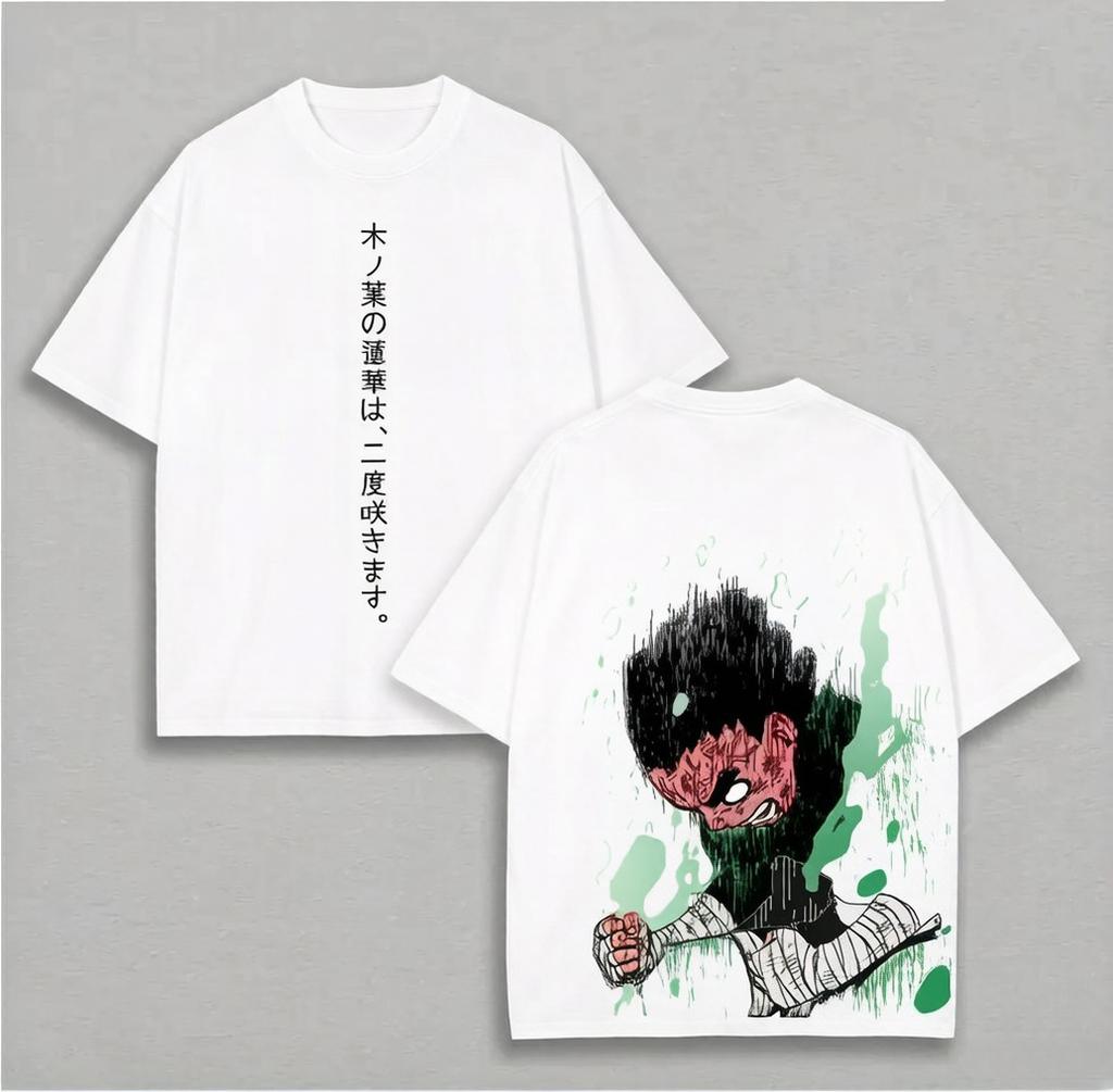 Rock Lee T Shirt Eight Gates Naruto Vintage Acid Wash Streetwear Retro Anime Graphic Unisex Tees Cotton Clothing Top