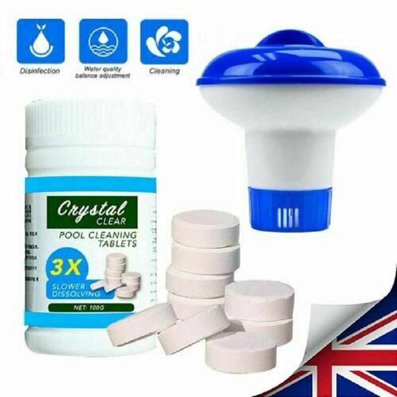 100 таблеток, диспенсер для горячей ванны, химическая рекламная таблетка для чистки бассейна, плавающий хлор, косметические аксессуары