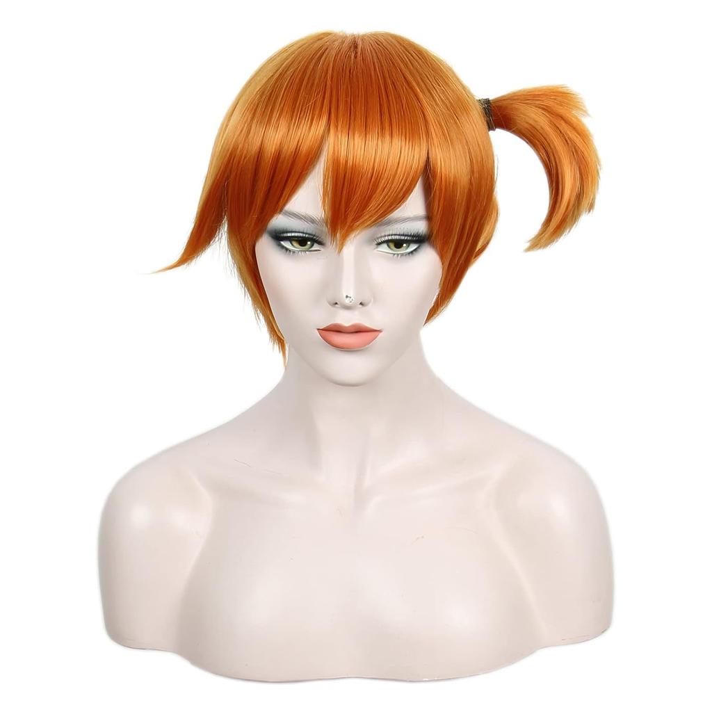 Short Pocket Monster Misty Orange Wig Halloween Cosplay Costume Wig For Women Party Hair Heat Resistant Synthetic Fiber