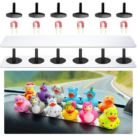 Duck Holder For Jeep Wrangler,Metal Rubber Ducks Holder For Jeep Dash,Magnetic Duck Plugs For Dash Decorations,Adjustable Duck Mount For Jeep