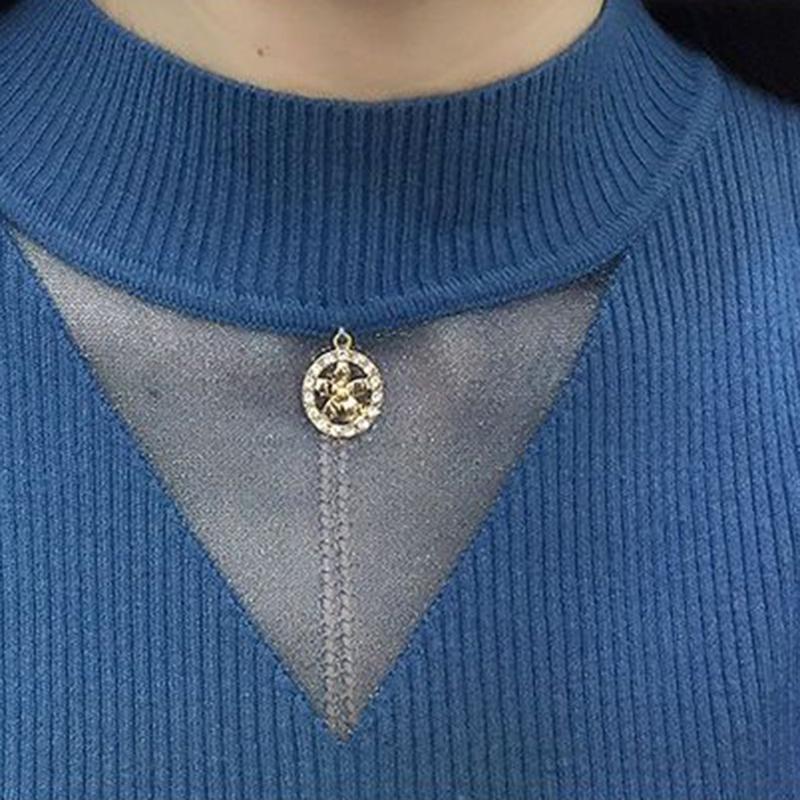 Women Semi-high Neck Slim Sweater Korean Version of The Knitted Bottoming Sweater Hollow Mesh Sweater Autumn and Winter