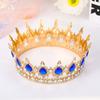 Bridal Crown Baroque Water Drop Diamond Round Tiara Beauty Pageant Crown Retro Queen Performance Crown