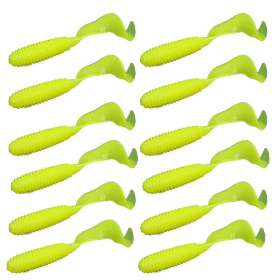 12 шт., 6 см, разноцветная искусственная завитковая червь, мягкая приманка