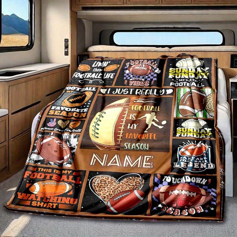 Like Rugby Rv Customize Your Name Blanket Is Suitable For Rv Camping Traveling Rv Home Soft And Warm Rv Interior Blanket Suitable For Gifts To