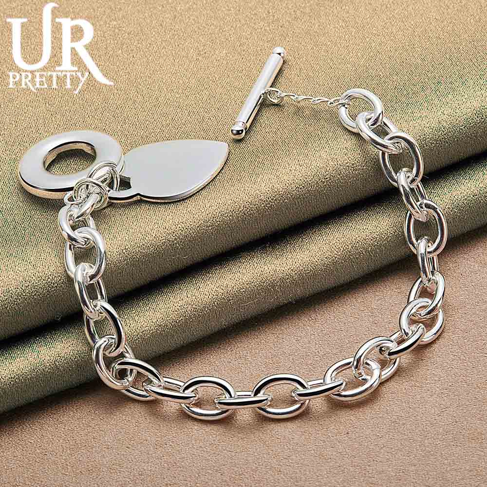 Подвеска в форме сердца из стерлингового серебра 925 пробы с пряжкой OT браслет для свадебной моды свадебные украшения