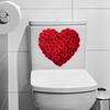 Наклейка на унитаз на День святого Валентина, роза, цветок, в форме сердца, наклейки на крышку унитаза и бачок, самоклеящаяся, водонепроницаемая, ПВХ, наклейка на стену для ванной комнаты