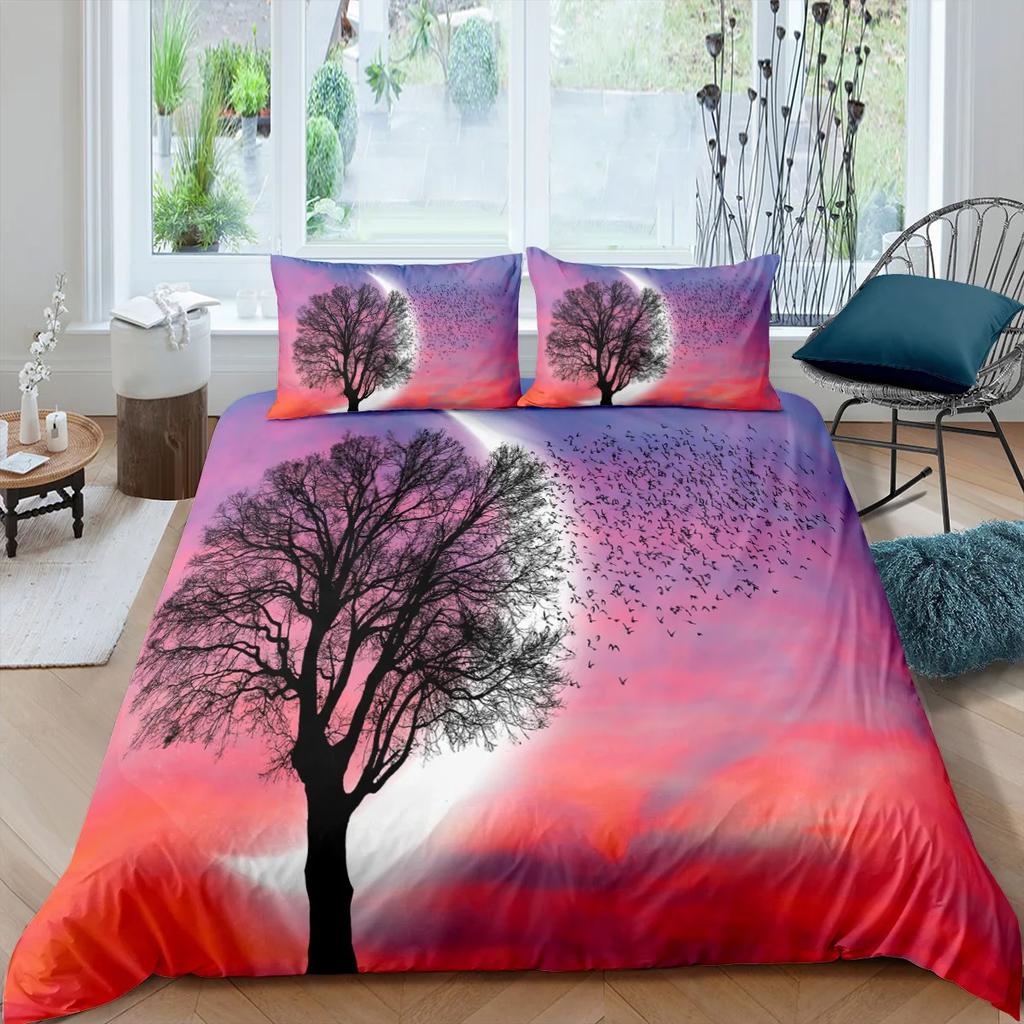 Пододеяльник Кинг-сайз 240x220 Фиолетовый Комплект постельного белья Зимний пододеяльник Наволочка Домашний текстиль Постельное белье Дерево жизни
