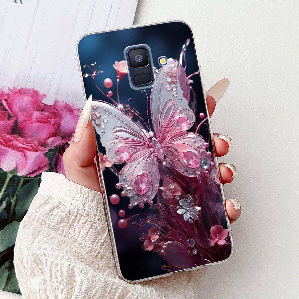 Чехол для Samsung Galaxy A6 2018 Роскошный Расписной Чехол Мягкий Силиконовый Чехол для Телефона Для Samsung A 6 A6 GalaxyA6 2018 Задняя Крышка Coque