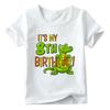 Summer Newest Tshirt Fashion Girls Tshirts Kawaii Boy T-shirt Its My 8Th Birthday With Cute Green Alligator Cute Print Nice Round Neck Kids Tee