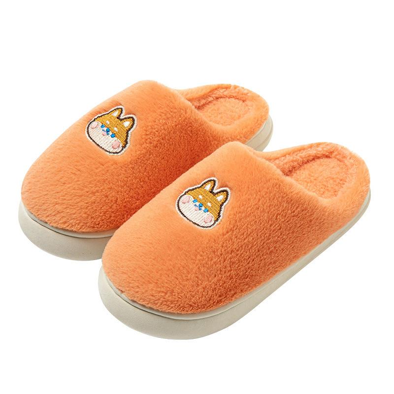 Home Home Fashion Warm Bag Head Plush Slippers Women'S Winter Couple Cartoon Personality Non-Slip Cotton Slippers
