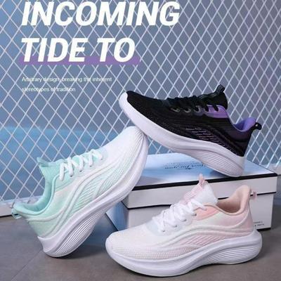 Сверхлегкие кроссовки для бега, спортивная женская обувь, сетчатая, нескользящая, дышащая, с мягкой подошвой, легкая, повседневная обувь