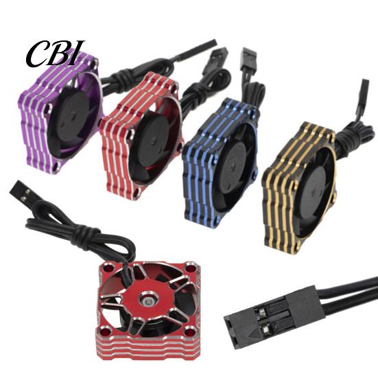 Square Cooling Fan RC Car Fan, 5-9V 25000RPM Waterproof Motor for 1/10 1/8 1/12 ESC Engine, 30x30mm Aluminum Heat Dissipation with Connector