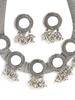 Women Latest Stylish Fancy Oxidised Silver Tribal Choker Necklace With Earrings Jewellery Set