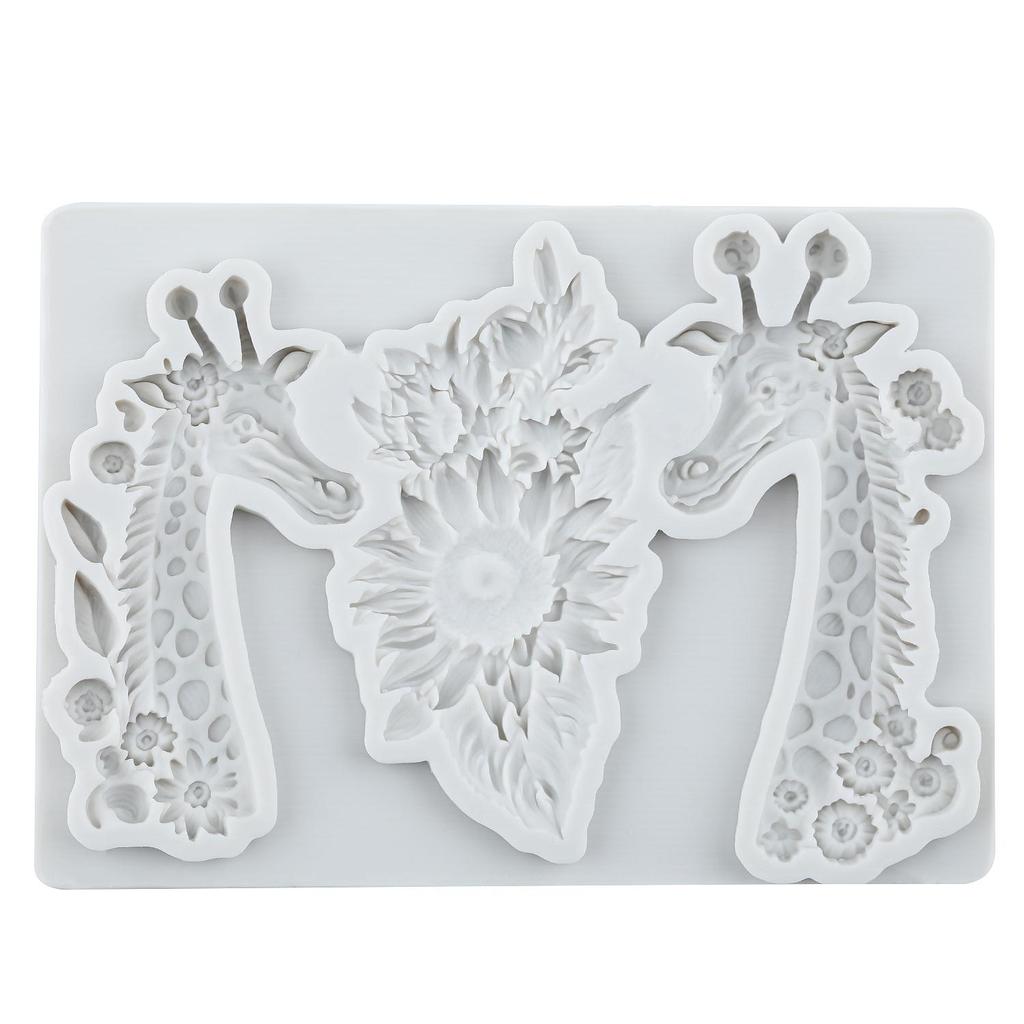 Giraffe Silicone Mold Daisy Flower Fondant Molds Cake Decorating Tools Theme Cake Dessert Decorated Chocolate Candy Mold