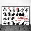 Banksy Street Graffiti Collage Monkey Canvas Painting Poster and Print Nordic Style Wall Art Pictures for Living Room Home Decor No Frame
