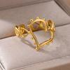 Heart Shaped Ring for Ladies, Open Gold Ring for Couples' Wedding Jewelry.