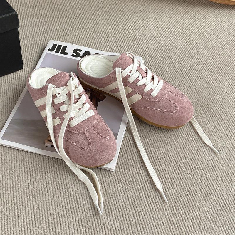 Баотоу полутапочки женские летние 2025 новые супер огонь без каблука желтые немецкие тренировочные туфли ленивые на одной педали женская обувь