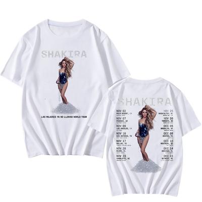 Футболка Shakira Tour 2024 Женская одежда Графическая печать Харадзюку Эстетичная футболка С коротким рукавом Хлопковая футболка Хип-хоп футболки