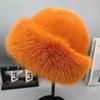 Cold Fluffy Fur Bucket Hat Thicken Plush Fisherman Hat New Berets  Women