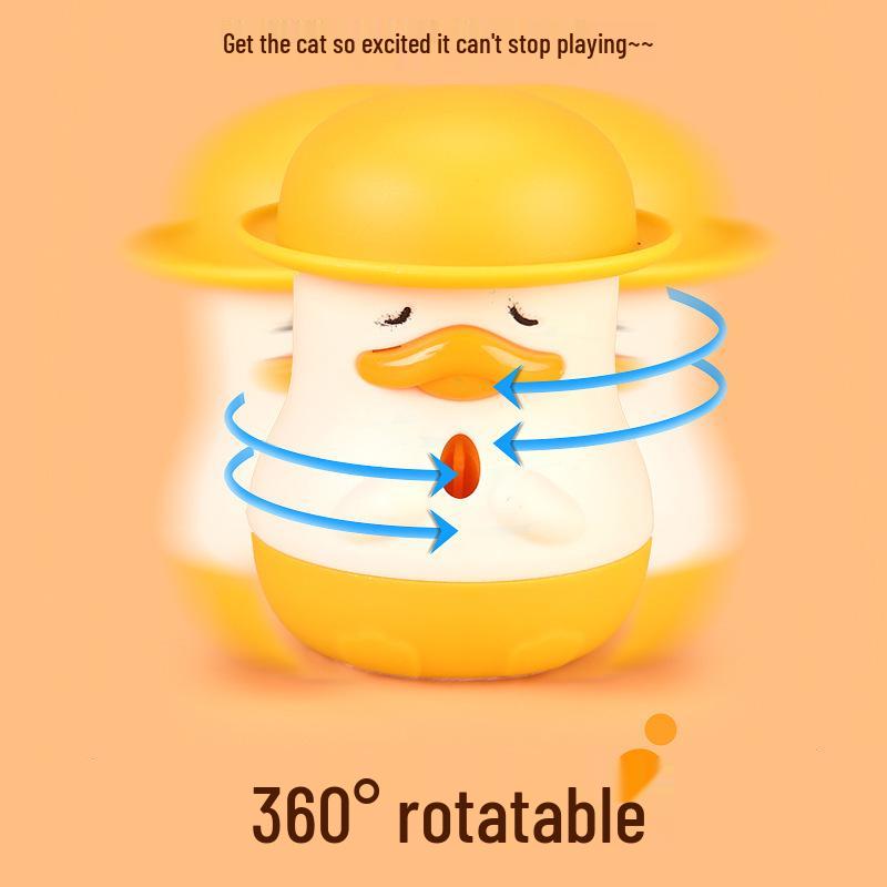 Cute Duck Cat Teaser Toy with Suction Cup & Catnip Ball
