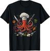 Chef Octopus Kraken Funny Cooking Sous Chef Cook T-Shirt Tops Tee