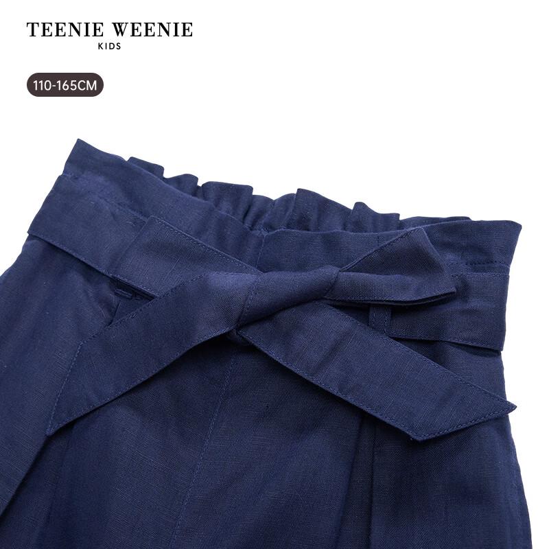 Teenie Weenie Широкие брюки из смешанного льна для девочек