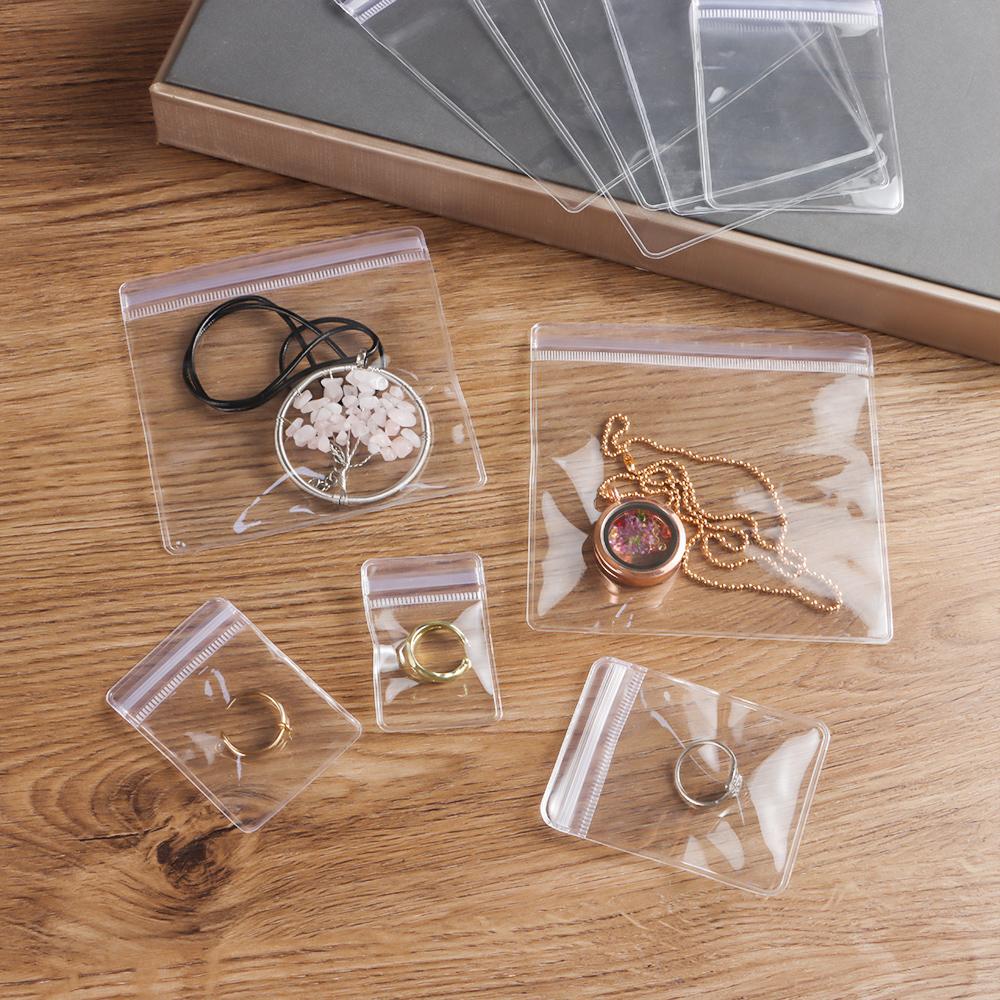 Bracelet Ring Wide Use Gift Packaging Jewelry Bag PVC Plastic Zip Lock Bags Self Sealing Bag