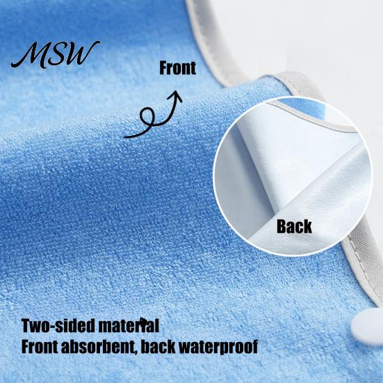 Machine Washable Mealtime Bibs Adult Large Bib, Solid Color Waterproof Clothing Protector, with Deep Crumb Protectors Catcher Design, Adjustable Snap